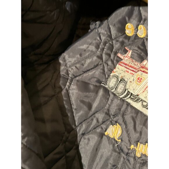 Vintage Game Sportswear Black Jacket Graphic Semi Truck Towing XL Long - Picture 13 of 13
